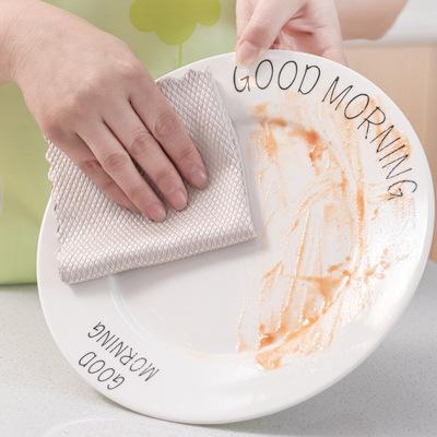 China Sustainable Bamboo Dish Cloth Kitchen Cleaning Set Cloth And Sponge for sale