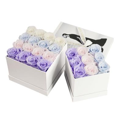 China Forever Rose Long Life Eternal Forever Natural Long Lasting Flowers Preserved Roses 25X25X18cm High Quality for sale