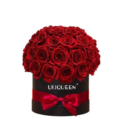 China Luxury Preserved Rose In Gift Box 2021 New Design Real Natural Lasting Immortal Flores Forever Bloom 25X25X18 Cm for sale