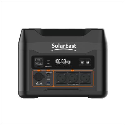 China Wireless Charging SolarEast 1408Wh 1500W Inverter Fast Charge 110/220V AC Outlet DC 12/24V Solar Battery Energy Storage Portable Power Station for sale