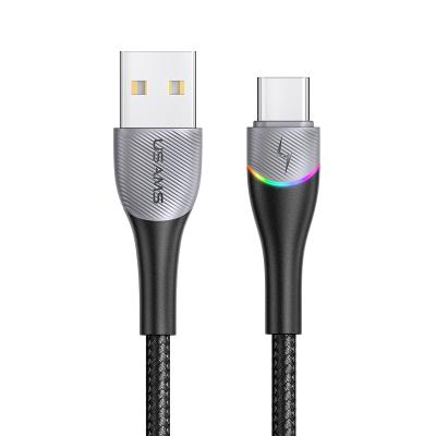 China USAMS 2021 New Durable SJ542 Mobile Phone Braided Cable USB Charging Type C 2.4A Fast Charging Cable For Smartphones for sale