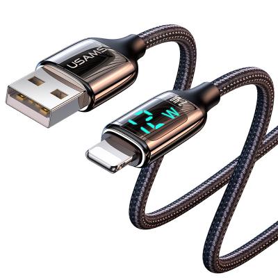 China High Quality USAMS Mobile Phone Charger Cable Digital Display Charging Cable 2.4A for sale