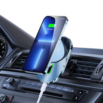 China New USAMS Tablet CD170 Magnet Car Phone Holder 15W Wireless Fast Charging Wireless Charger For IPhone for sale