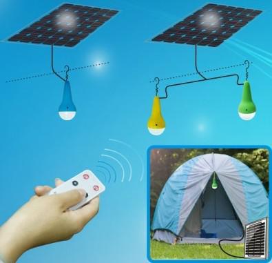 China Free power with solar lamps 3W LED bulbs with lithium battery, remote functions for sale