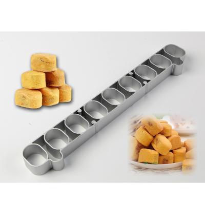 China Sustainable 9 Small Round Cookie Molds And Pineapple Puff Pastry Making Tool Aluminum Cake Loaf Pan 1 Bite Puff Pastry Mold for sale