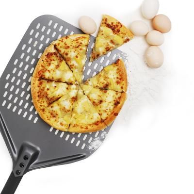 China Sustainable 14 Inch Square Perforated Pizza Skin Hard Anodized Shovel Baking Treatment And Customization for sale