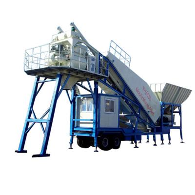 China Building Material Shops New Construction Machinery HZSY50 Mobile Loader Wheel Concrete Mixing Plant for sale