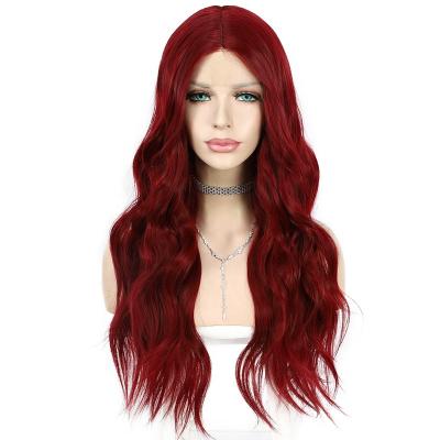 China Hot Selling Synthetic Body Wave Wigs Lace Front Color Women Wave Wigs Cheap Red Women Wigs for sale