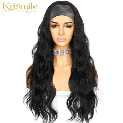 China Krismile Water Wave Black Synthetic Water Wave Headband Wigs Long For Color Women Party Daily Holiday No Gul Glueless With 2 Free Tapes for sale