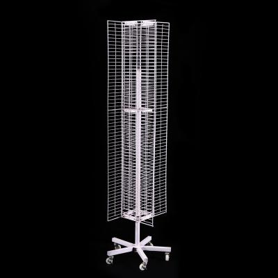 China Durable Removable Wire Basket Display Stand With Columns And Four Iron Mesh Manufacturer Direct Sales for sale