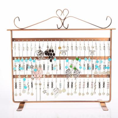 China Hanging Earrings Rack 2021Amazon Hot Sale Three-Layer Earrings Display Rack Earring Organizer Stand Desktop Earring Display Rack for sale