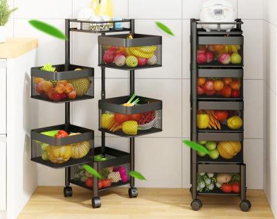 China Sustainable Multilayer Rotating Kitchen Storage Fruit 360 Degree Rotating Basket Vegetable Rack for sale