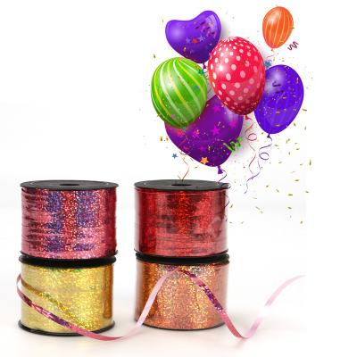 China Beautiful short core laser curling ribbon party balloon ribbon decorations gift wrapping ribbon for sale