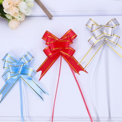 China Iridescent rugby ball 5CM High Performance Best Quote Wholesale Metallic Color pp Gift Ribbon Butterfly Pull Bow for sale