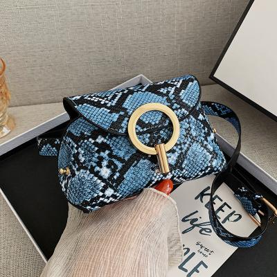 China Hot Sale Eco-friendly Classic Handbags Women Snake Printing Pussy Packet Waist Pocket Shoulder Belt Bag for sale