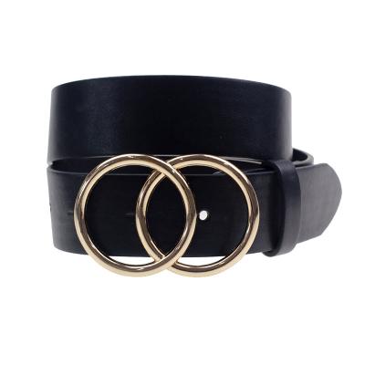 China High Quality Double Ring Buckle Fashion Hot Selling PU Leather Belt For Women Lady Belt for sale