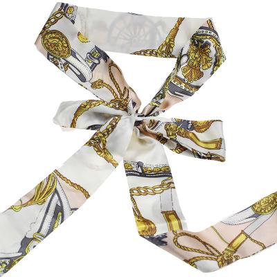 China Eco-friendly Ladies Temperament Fashionable Skil Wrapped Hand Towel Tie Decorated Scarf Belt for sale