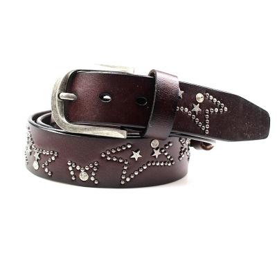 China Fashion Design Factory New Star Rivet Rhinestone Belt Custom Made Women for sale