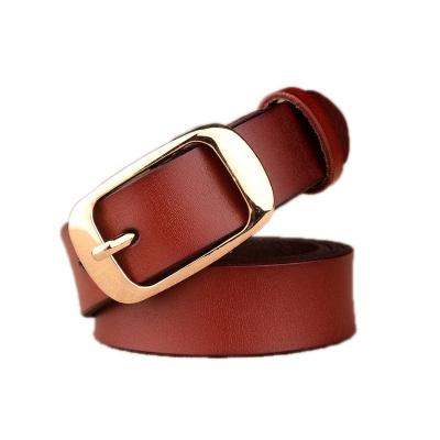 China Wholesale Custom Made High Quality Fashion Pin Buckle Genuine Leather Belts For Women for sale