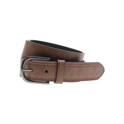 China Best Selling High Strength Wholesale Custom Fashion Pin Buckle With Brown Stitching Leather Belt For Men for sale