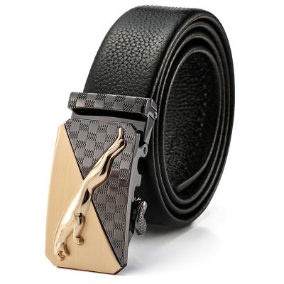 China Comfortable Good Quality Men Belt Famous Genuine Leather Leather Belts With Automatic Buckle for sale