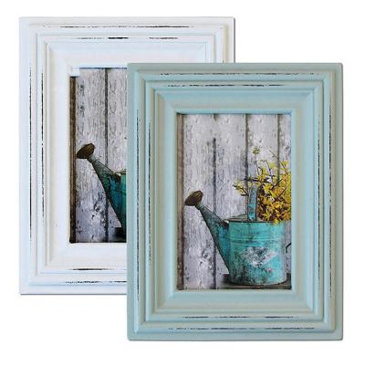 China Luxury Rustic 4x6 inches Wooden Vintage 2 Picture Frame Pack in Gift Box - Distressed Wood for sale