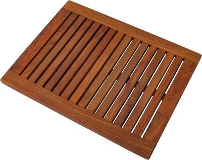 China Sustainable premium teak shower and bath mat for indoor and outdoor use - Non-slip wooden deck for spa, sauna, swimming pool, hot tub for sale