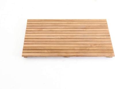 China Sustainable premium teak shower and bath mat for indoor and outdoor use - Non-slip wooden deck for spa, sauna, swimming pool, hot tub for sale