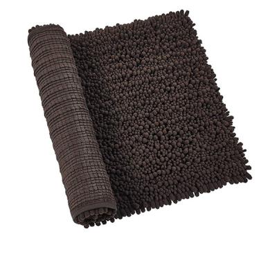 China Bathroom Cover Water Sustainable Shaggy Machine Washable Dry Extra Soft Bath Mat Super Absorbent Non Slip (24x17 Inch Brown) Thick for sale