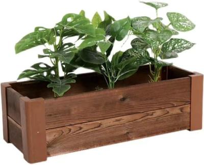 China American Style Wooden Planter Box, Flower Wooden Anti-Corrosion Large Planter Rectangle Plant Boxes for sale