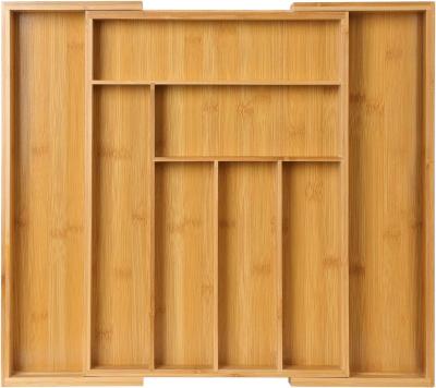 China Bamboo Expandable Drawer Organizer for Utensils Rack, Adjustable Cutlery Tray, Wooden Drawer Dividers Organizer for Silverware, for sale