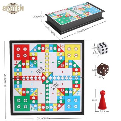 China Custom Made Eco-Friendly Foldable Toys Travel Family Game Chess Magnetic Flying Chess Board Game for sale