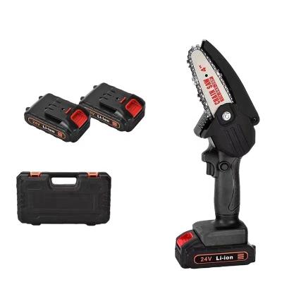 China New Design Anti-skid Cordless Electric Chainsaw Wood Cutting With Battery Sharpener Mini 24V Electric Chainsaw for sale