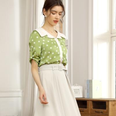 China Anti-pilling Blouse Elegante Woman Dot Blouse Vintage Blouse for sale