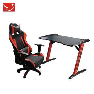 China Simple Modern Easy Using Gaming Computer Desk LED Packing Gaming Desk Office Furniture for sale