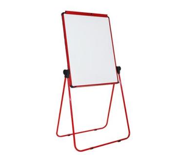 China Flip Chart Magnetic Dry Erase Board with Red Color Stand High Quality Steel Flip Chart Easel 60*90cm for sale