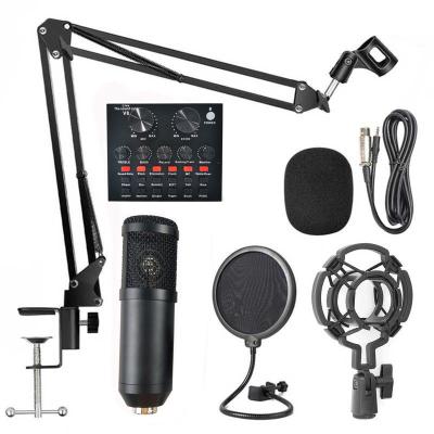 China Other BOM 800Studio condenser microphone package V8 sound card BM800 set for webcast live studio singing bm-800 recording broadcasting for sale