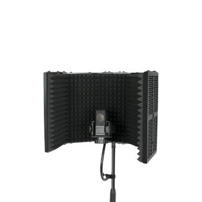 China Foldable Portable Foldable Portable Studio Noise Reduction Muffler Cover Noise Isolation Microphone Shield Wind 5 Panel Acoustic Sound Shield for sale