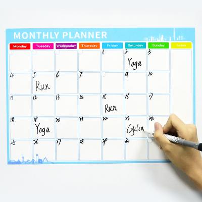 China A3 Schedule PET Magnetic Soft Magnetic Stick Fridge Weekly Calendar Message Whiteboard Writing Soft Board for sale