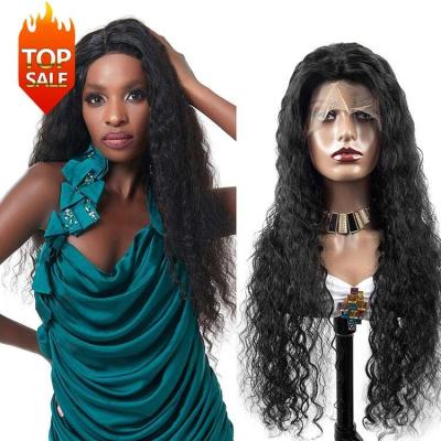 China OURI Water Wave 30 Inch Virgin Hair 100% Full Lace Water Wave 13x4 13x6 Wig Headband 180% Density Brazilian Full Lace Frontal Wigs Long for sale