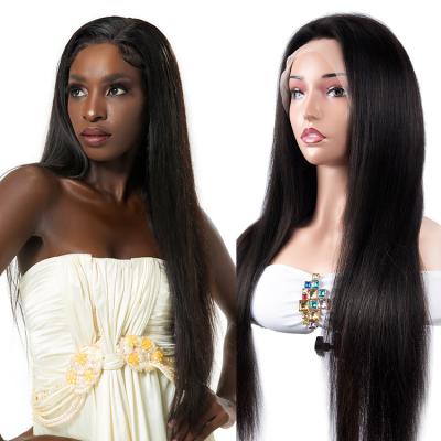 China Straight 13X4 Wigs Glueless Pre-Plucked Bone Straight Transparent Lace Front Human Hair Wigs Brazilian Human Hair Wig for sale