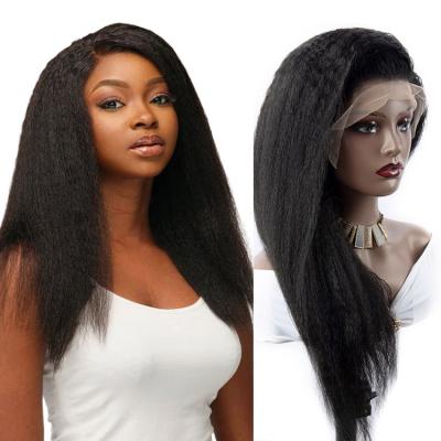 China Curly Straight 12A Grade 200% Density 13x6 Curly Straight Lace Front Wig For Indian Virgin Hair Color Women Raw Unprocessed Human Hair Wigs for sale