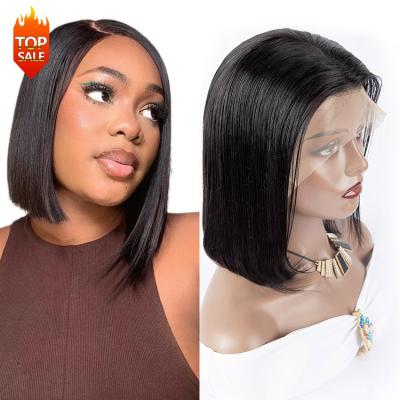 China Wholesale Straight Glueless Lace Front Wigs Peruvian Short Bob Wigs Vietnam Hair Straight Bob Wigs Transparent HD Lace Frontal Bone for sale