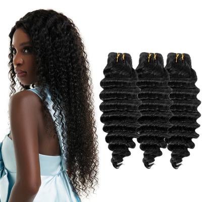 China Deep Wave Bundles Wholesale Unprocessed 12A Brazilian Cuticle Aligned Hair Weaving Deep Wave Bundles Hair for sale