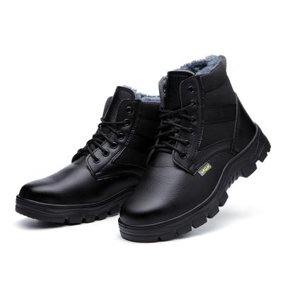 China Steel Toe Winter Safety Boots Site Safety Shoes Plus Velvet Protective Shoes Safety Work Leather Boots For Sale for sale