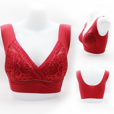 China New Viable Lace Flower Bras Beach Seamless Wire Free Comfortable Underwear Fashion Bra Top Sexy Lift Up Women's Lingerie for sale