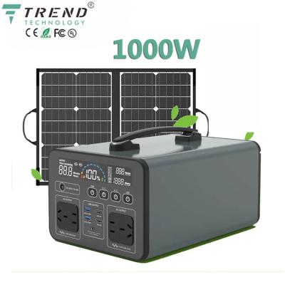 China 2000W Power Outdoor Portable Home Solar Power 1000W Generator Set/Factory Price Solar Energy Storage Power Station for sale