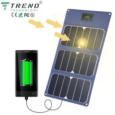 China PET+EVA+sunpower cell+PCB board+waterproof 21W Mini Foldable Solar Panel/portable outdoor solar charger for phone laptop for sale