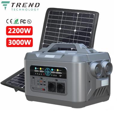 China TREND C type camping 2200W 3000W wholesale outdoor high quality rechargeable power bank solar generator/portable solar power station for sale