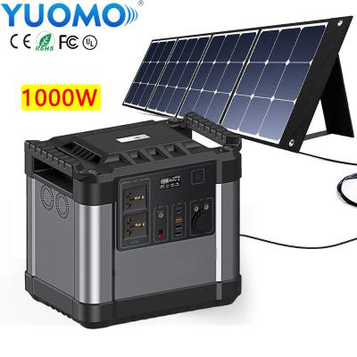 China Remote Control Outdoor Portable Power Station 1000W No Gasoline Lifepo4 Lithium Generator / Power Bank Systems Solar Energy Generator for sale